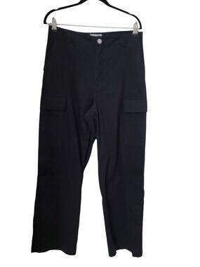 H&M Size 10 Black Cargo / Utility Straight-Wide Leg Pants